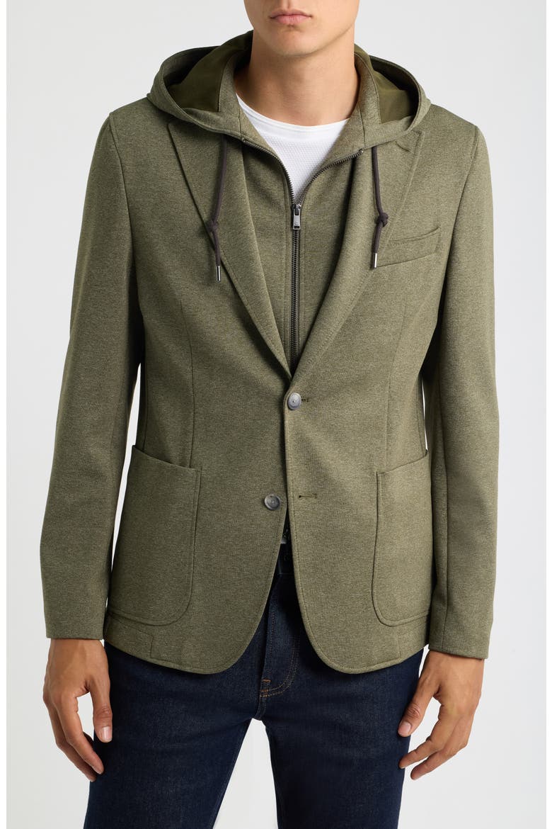 Jersey Sport Coat with Removable Hood, Alternate, color, MEDIUM GREEN