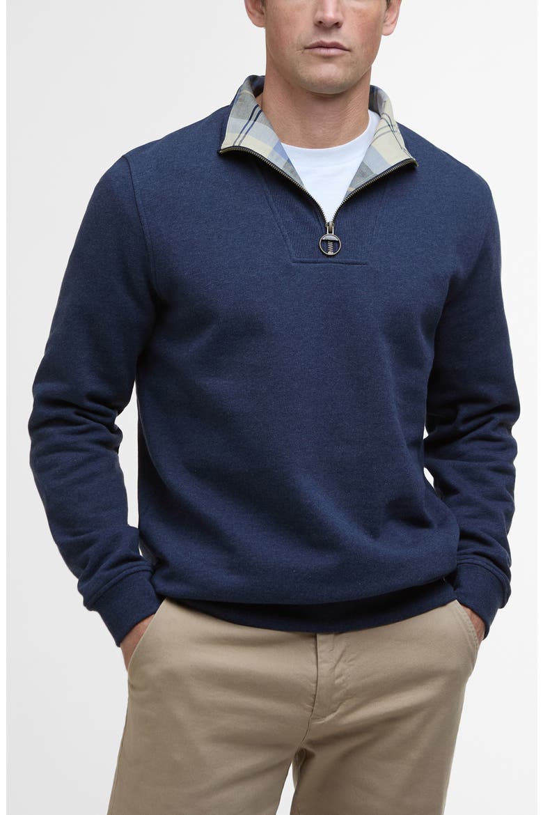Nelson Cotton Half Zip Sweatshirt, Main, color, NAVY MARL