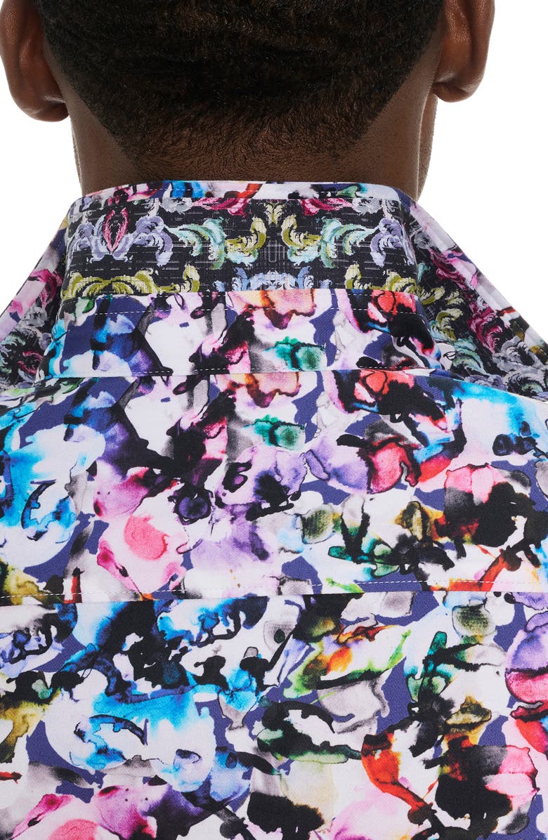 Robert Graham The Atlas Abstract Floral Stretch Button-Up Shirt, Alternate, color, 