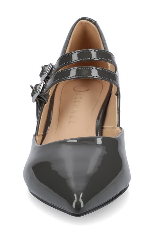 Journee Collection Journee Womens Carnation Medium And Wide Width Kitten Heel Mary Jane Pumps In Gray