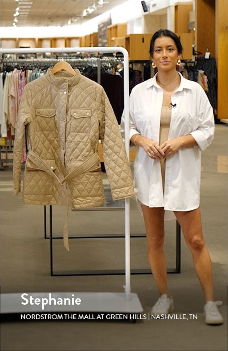 Belted Diamond Quilted Jacket, sales video thumbnail
