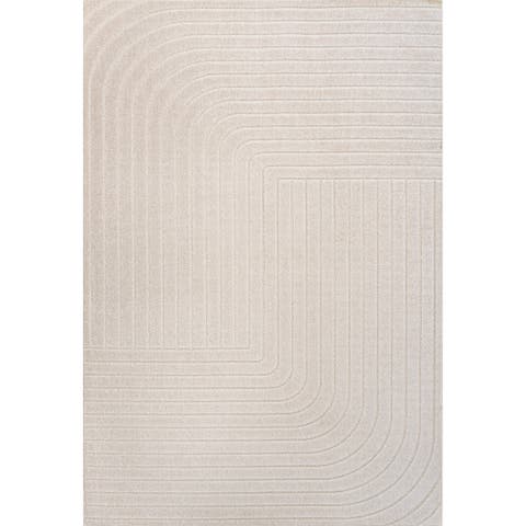 Odense High-Low Minimalist Angle Geometric Indoor/Outdoor Area Rug