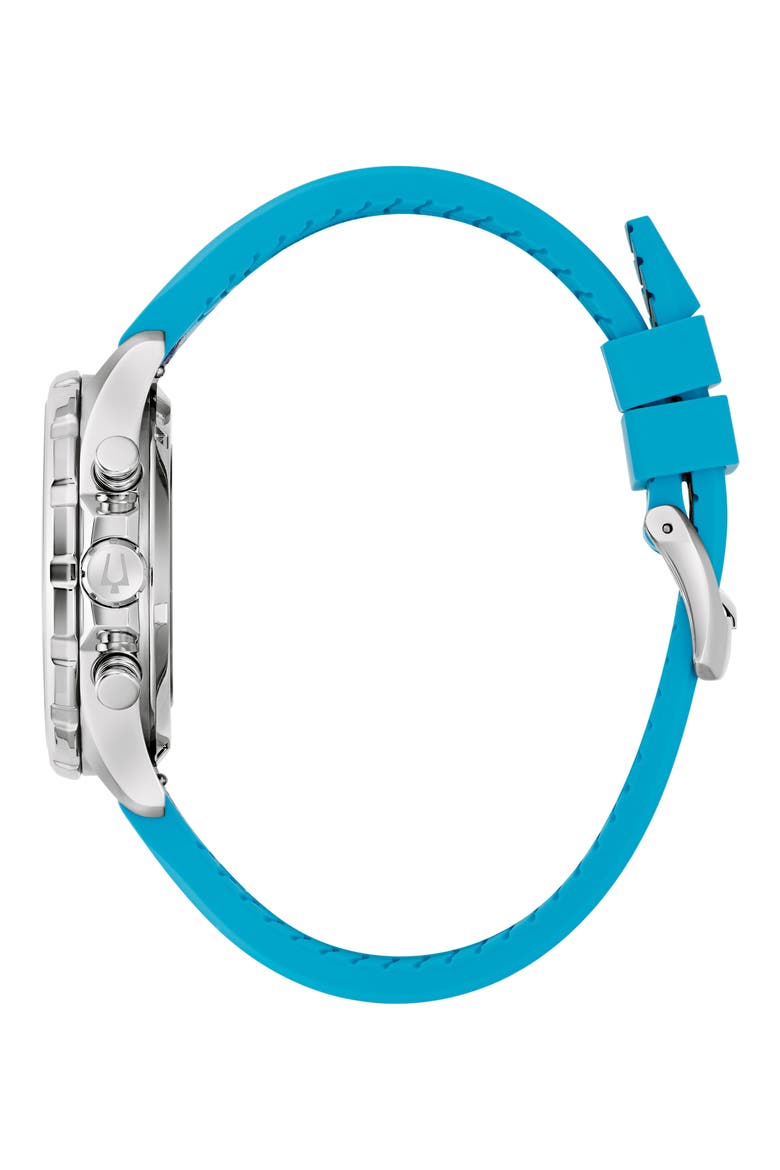 Team Miami E1 Racing Marine Star Rubber Strap Watch, 43mm, Alternate, color, SILVER-TONE