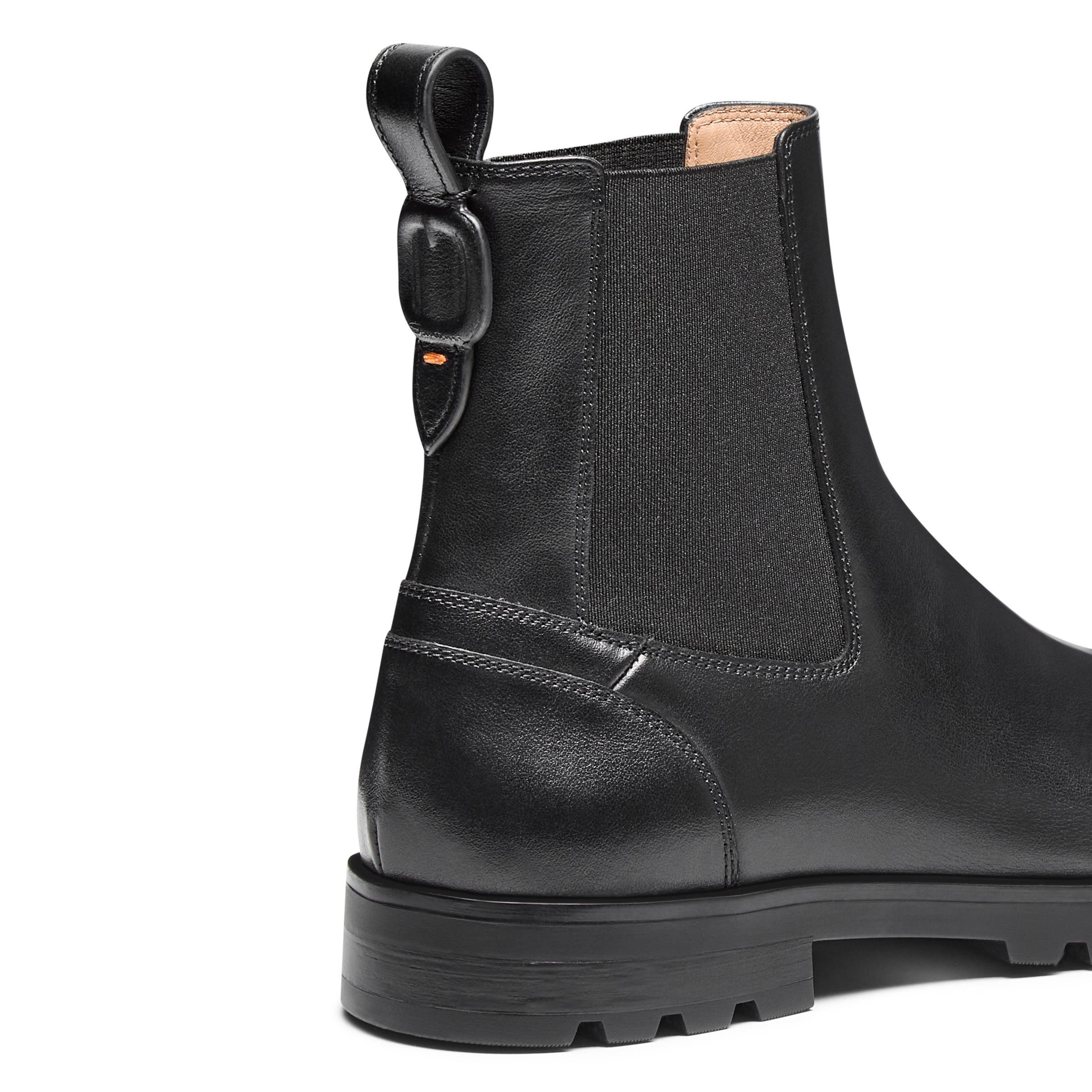 Santoni Women's Leather Chelsea Boot, Alternate, color, Black