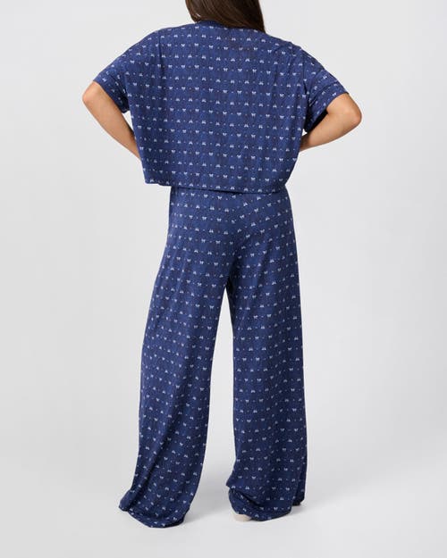 Weworewhat Sleep Wide Leg Pant In Blue