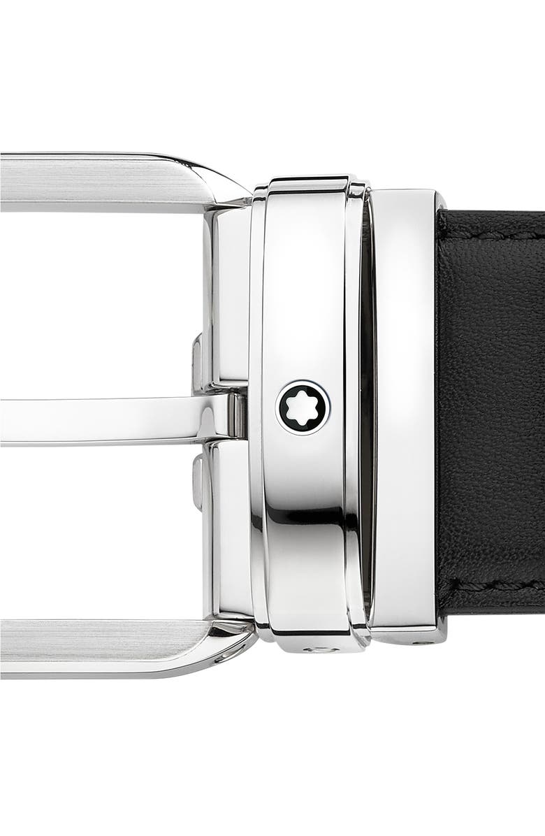Montblanc Calfskin Leather Belt, Alternate, color, Black