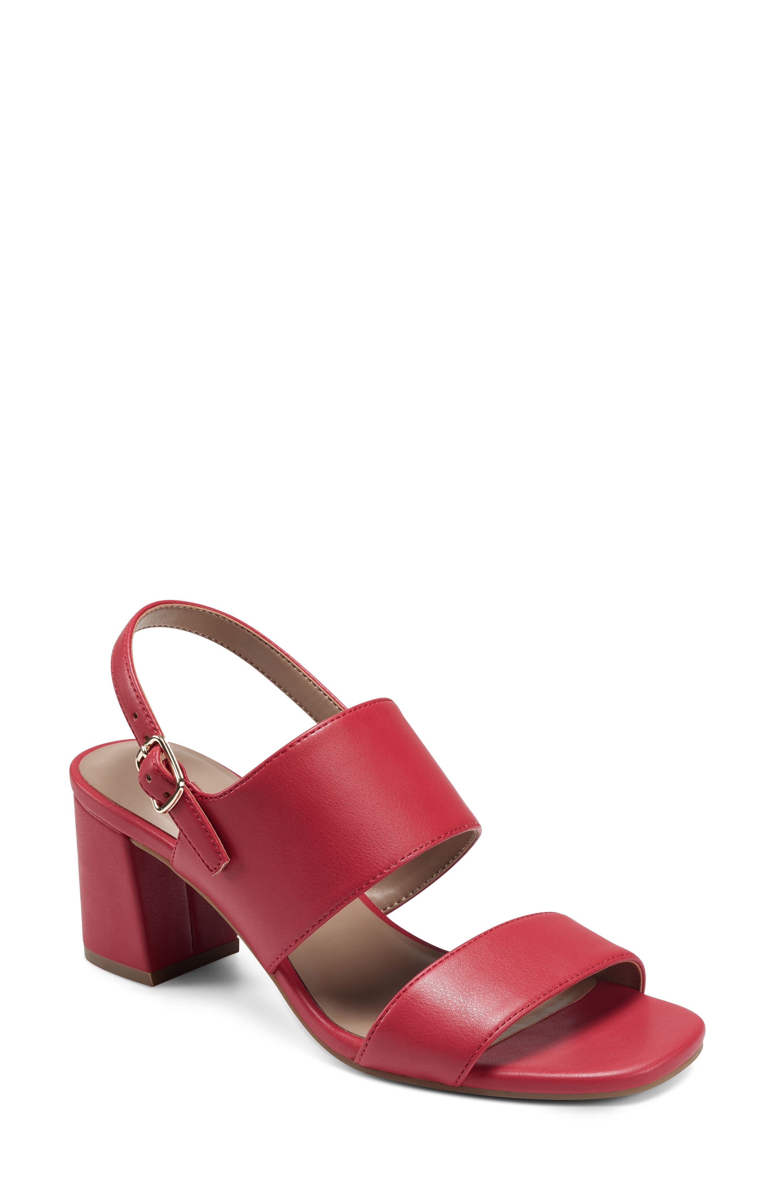 Emmex Block Heel Slingback Sandal, Main, color, RED
