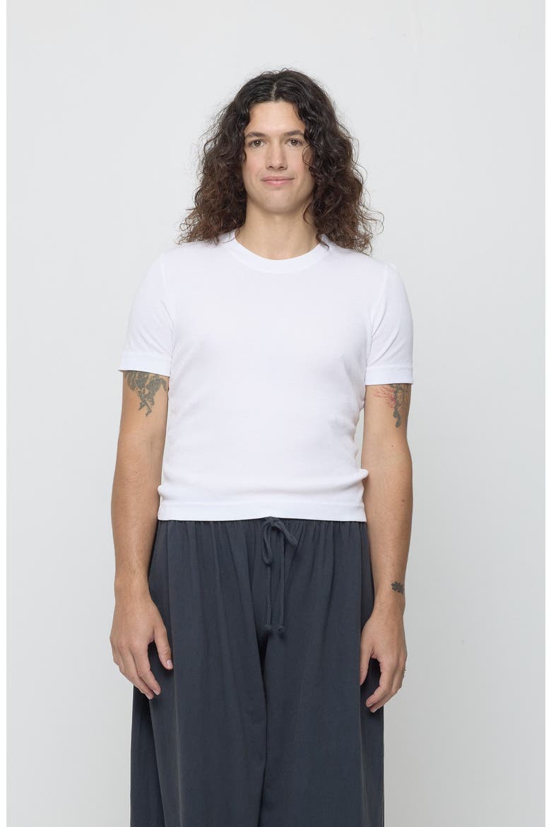 Rib Short Sleeve, Alternate, color, White
