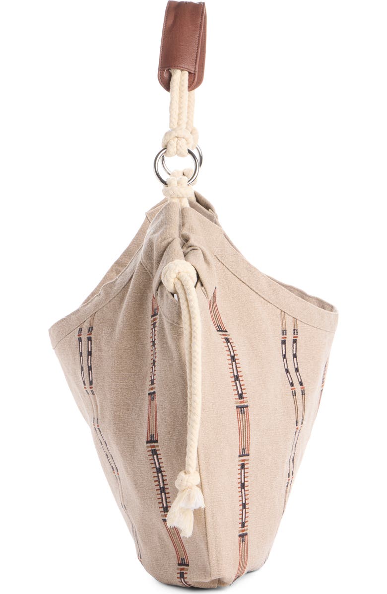 Isabel Marant Byron Embroidered Canvas Shopper Tote, Alternate, color, Ecru