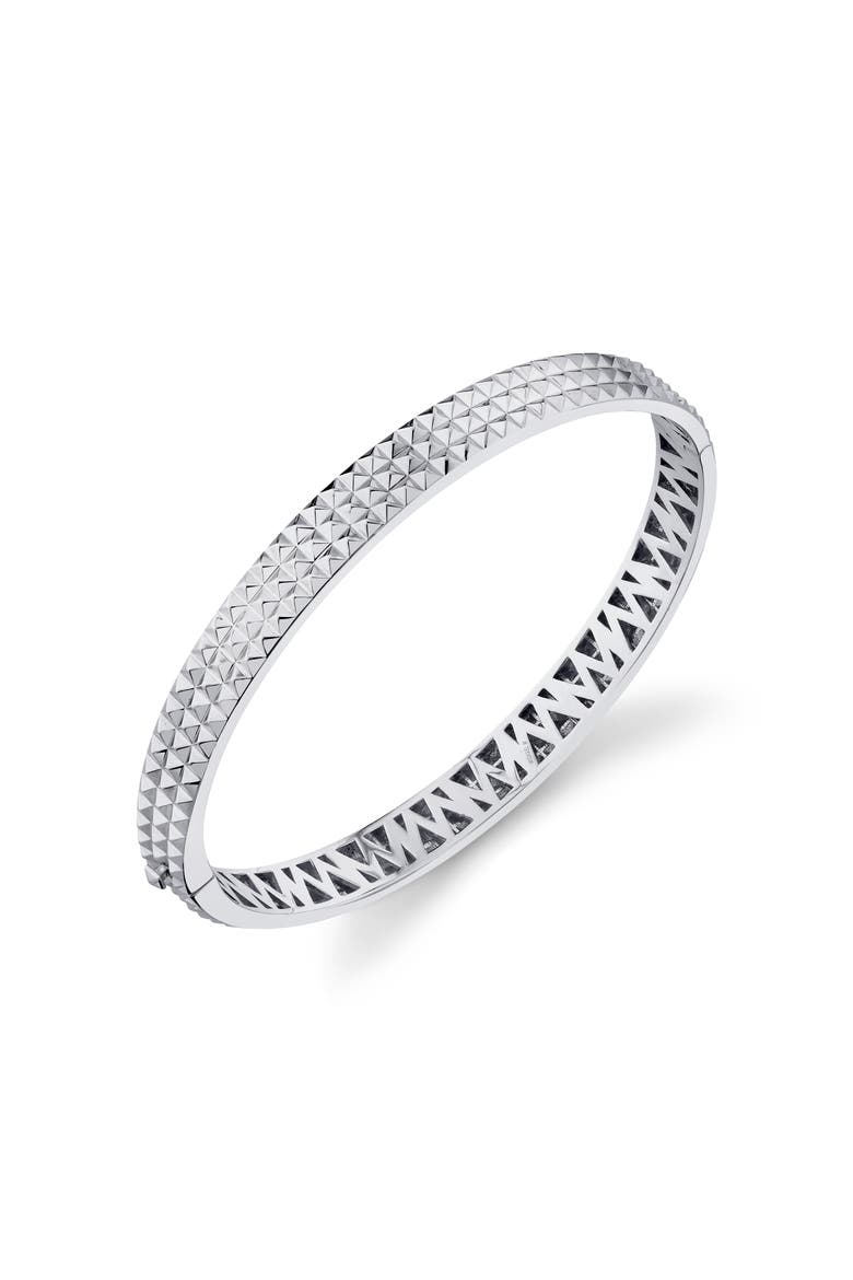 Mens Tetra Hinged Bangle Bracelet, Alternate, color, Silver