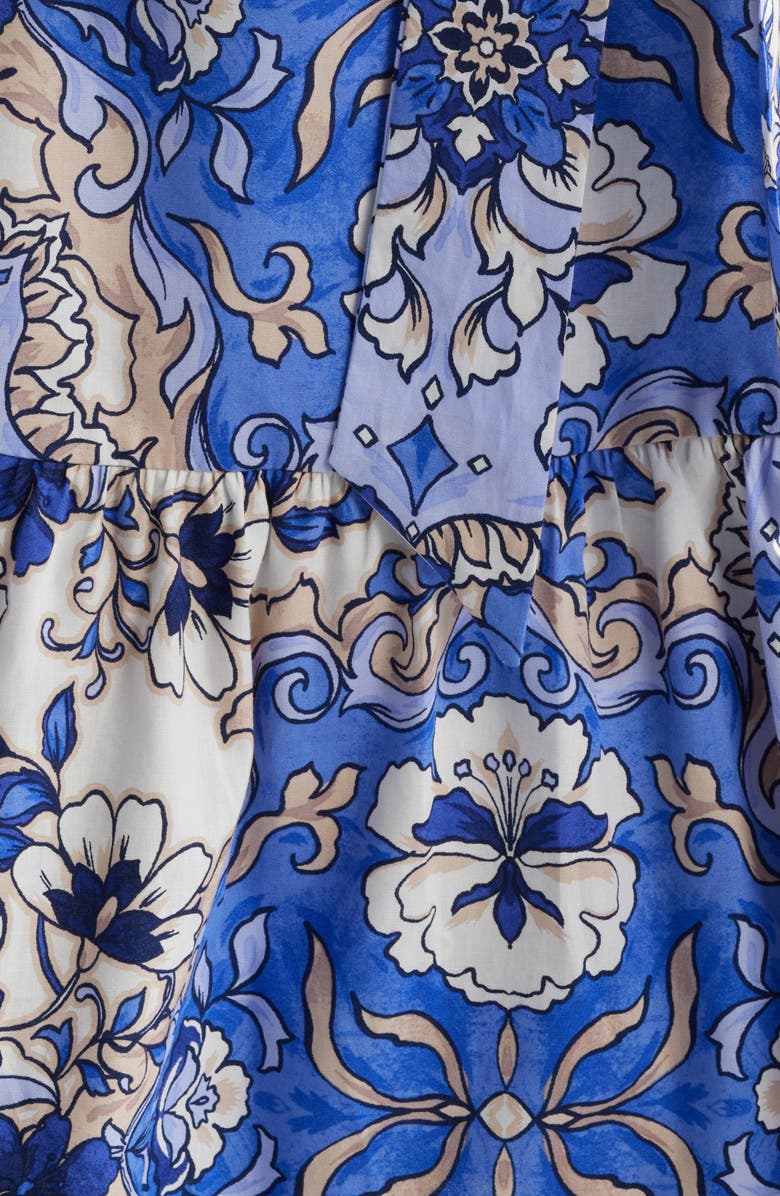 Vince Camuto Puffy Sleeve Print Minidress, Alternate, color, Blue Multi