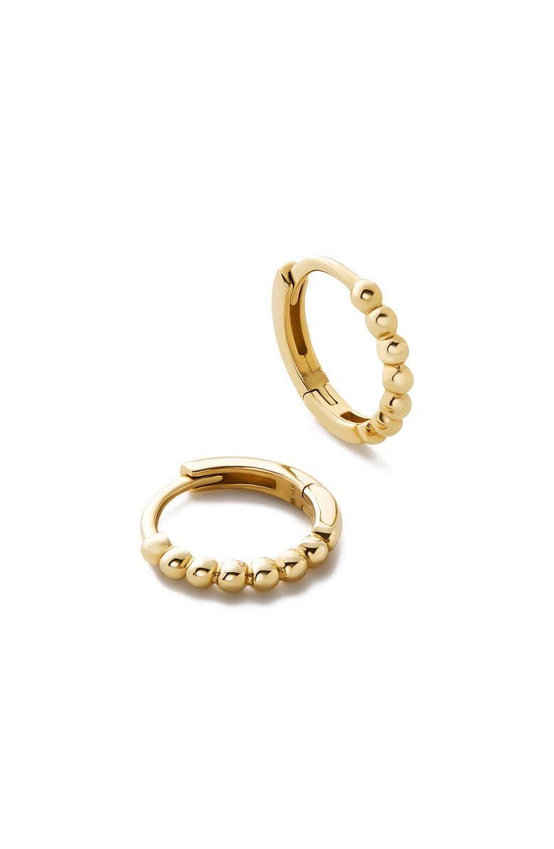Ana Luisa Small Gold Hoop Earrings - Gold Bead Huggie Hoops, Main, color, Gold