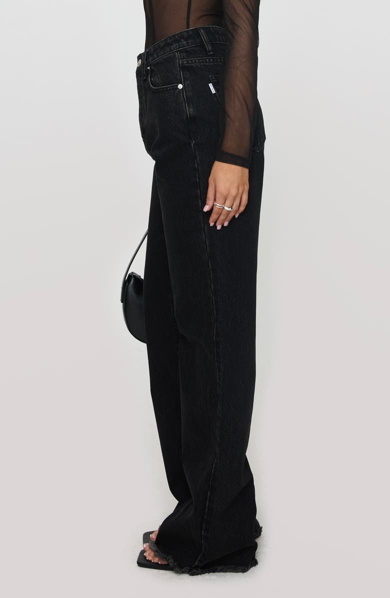 Princess Polly Carey High Waist Wide Leg Denim Jeans, Alternate, color, Black