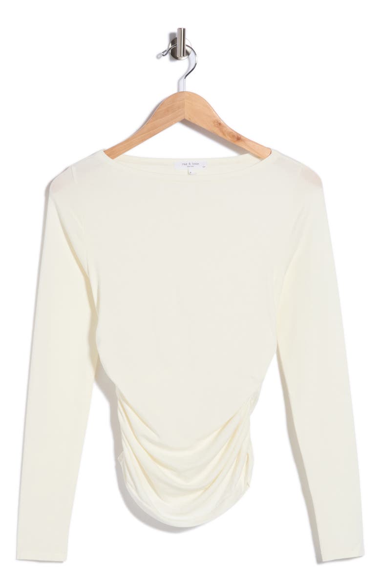 rag & bone Lucy Ruched Top, Main, color, Chalk