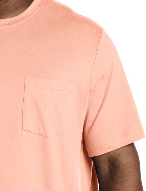 Harbor Bay By Dxl Big & Tall Moisture-wicking Pocket T-shirt In Peach Fuzz