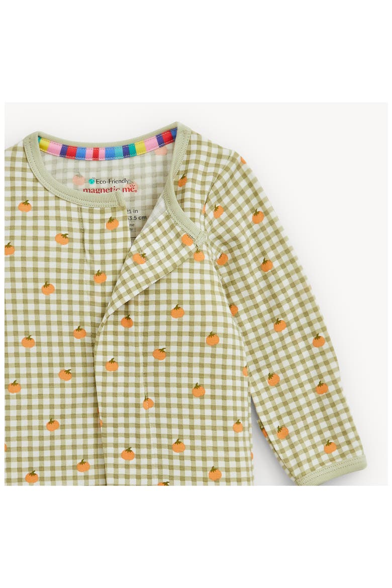 Baby Pumpkin Plaid Footie, Alternate, color, WHITE