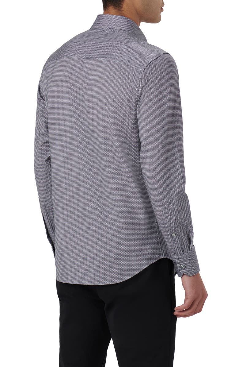 Bugatchi James OoohCotton<sup>®</sup> Geo Print Button-Up Shirt, Alternate, color, Zinc