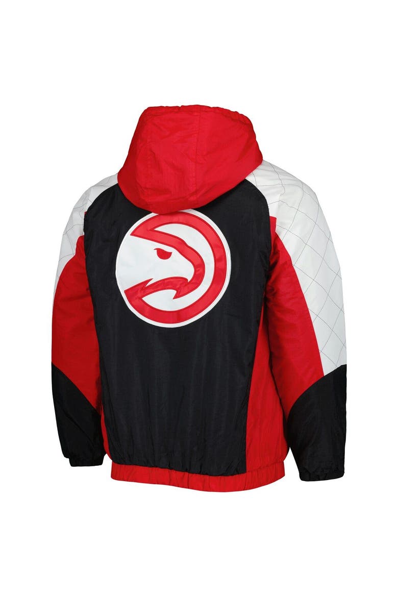 Men's Starter Red Atlanta Hawks Body Check Raglan Hoodie Half-Zip Jacket, Alternate, color, Red