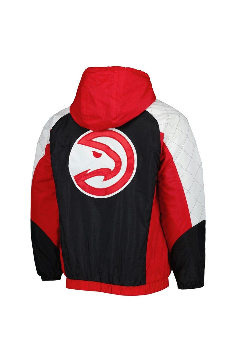 STARTER Men's Starter Red Atlanta Hawks Body Check Raglan Hoodie Half-Zip Jacket, Alternate, color, Red
