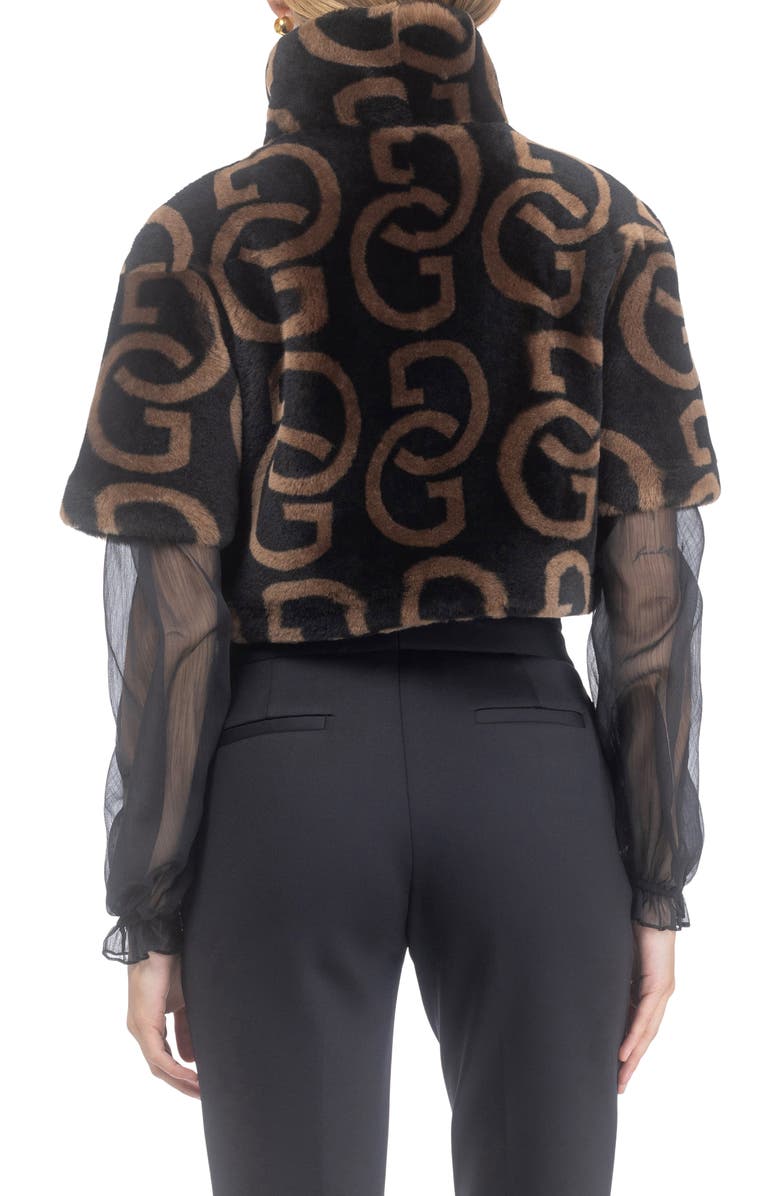 GORSKI Reversible G Printed Genuine Shearling Bolero, Alternate, color, Black/Chestnut