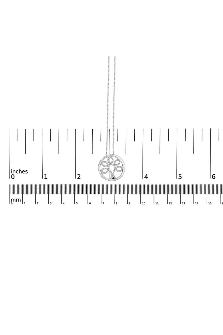 Silver 1/10 Cttw Diamond Tree of Life Pendant Necklace, Alternate, color, White