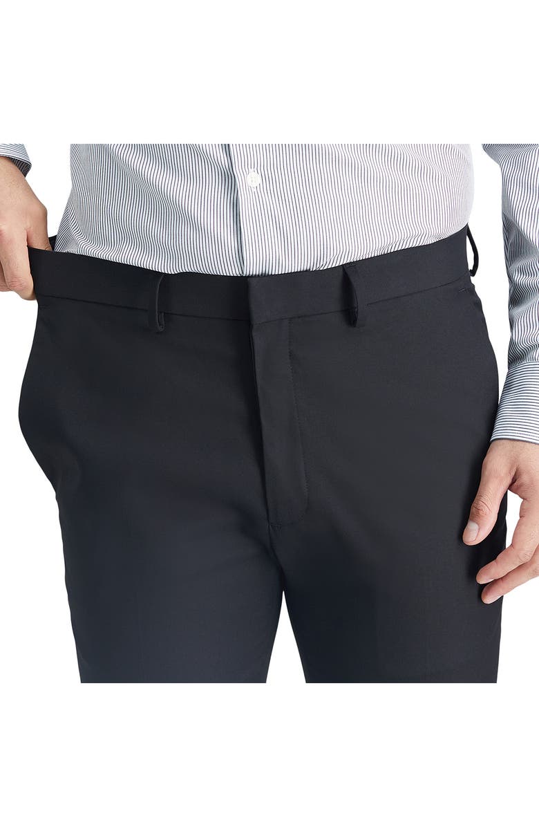 Kenneth Cole Reaction Sharkskin Slim Fit Stretch Dress Pant, Alternate, color, Black