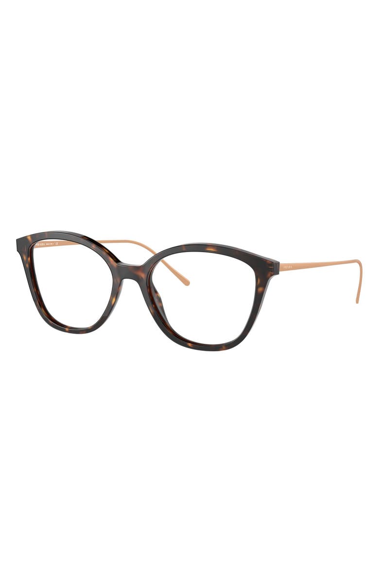 Prada 53mm Round Optical Glasses, Alternate, color,