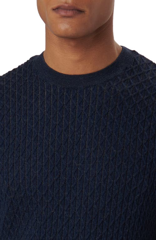 Bugatchi Merino Wool Diamond Stitch Sweater In Blue