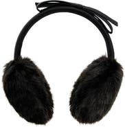 Kate Spade New York shoelace bow faux fur earmuffs