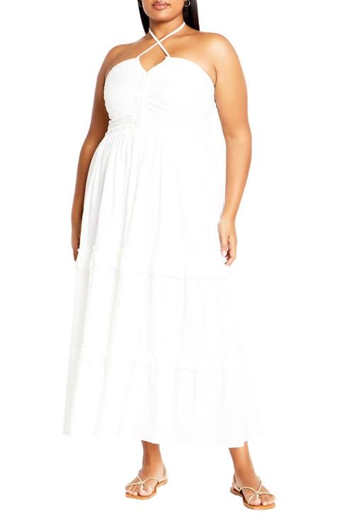 CITY CHIC selling WHITE TIERED DRESS SIZE 14 NEW!