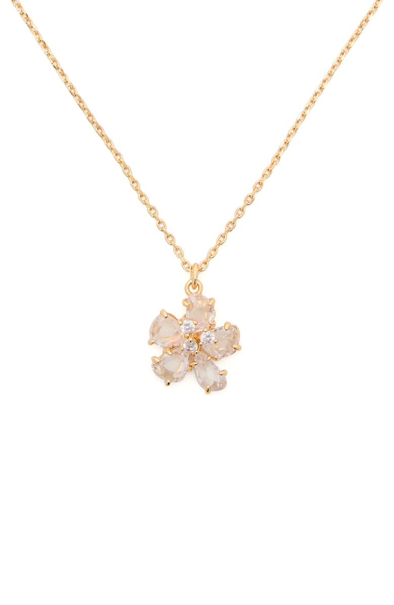Kate Spade New York flower mini pendant necklace, Main, color,