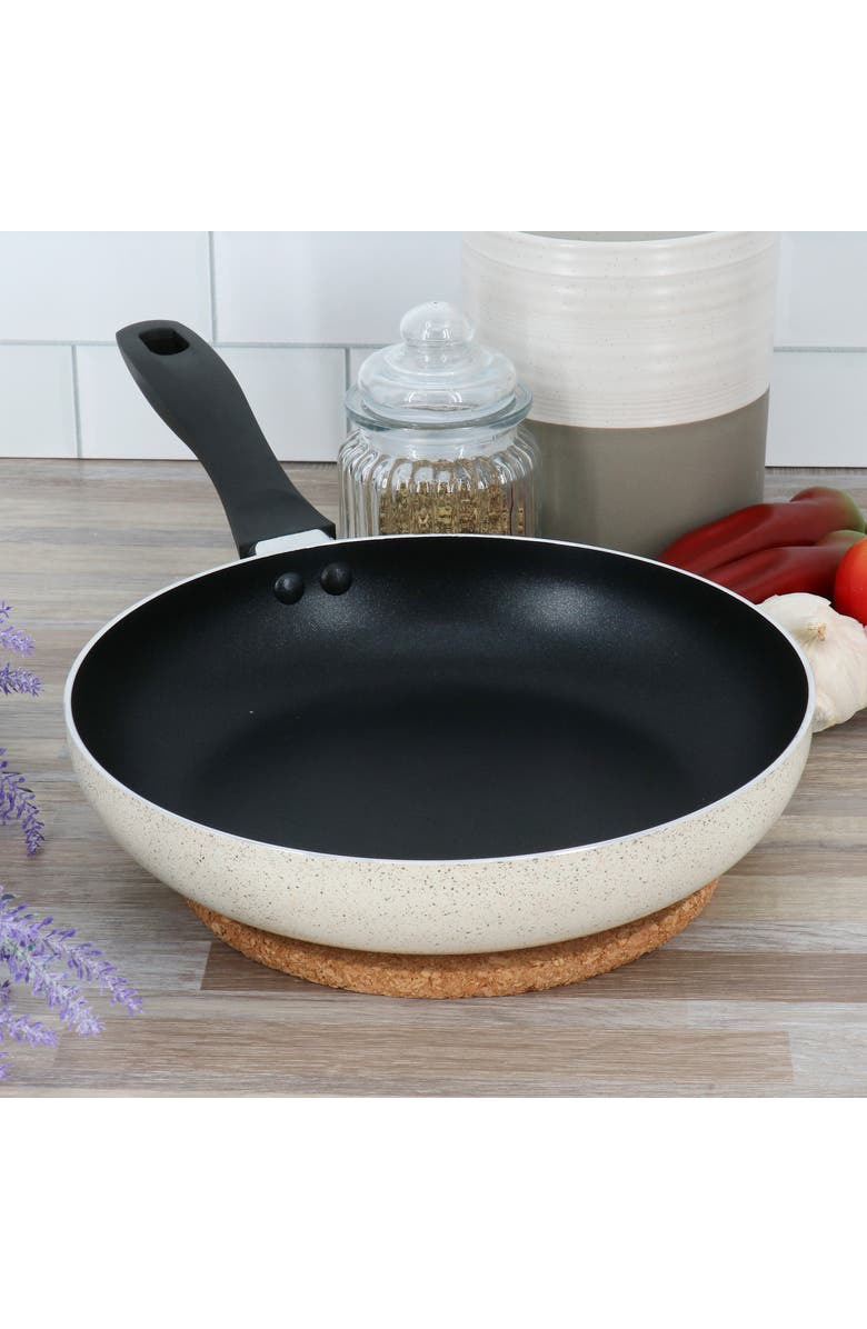 OSTER Clairborne 9.5 Inch Round Nonstick Aluminum Frying Pan, Alternate, color, White