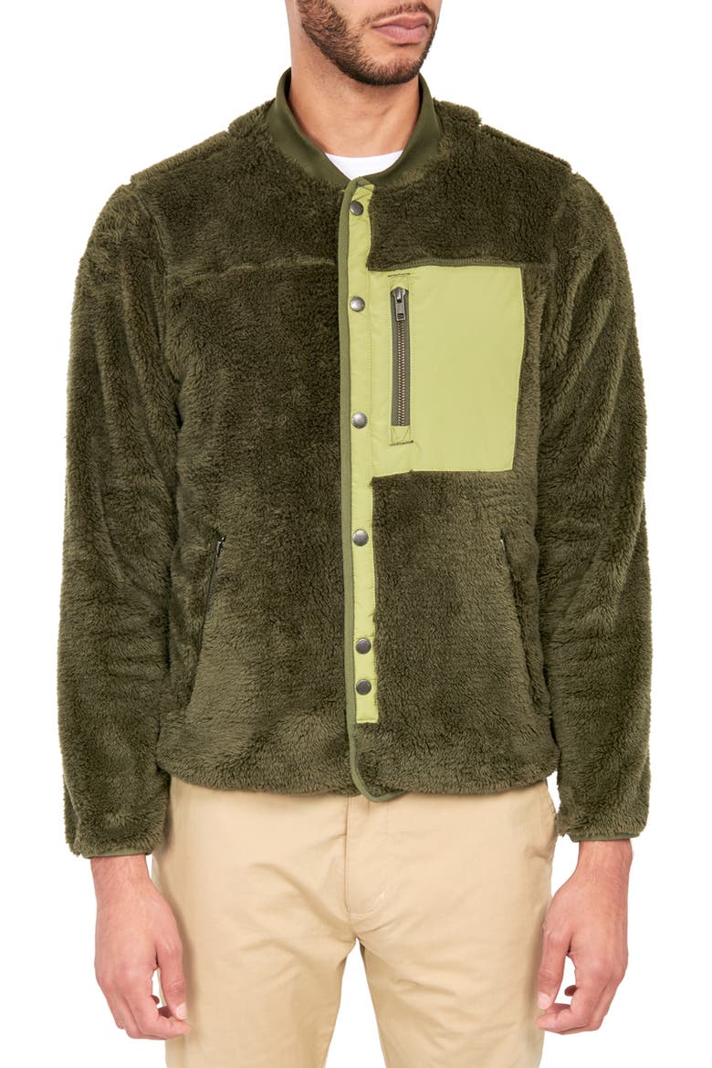 Solid Fuzzy Jacket, Main, color, GREEN