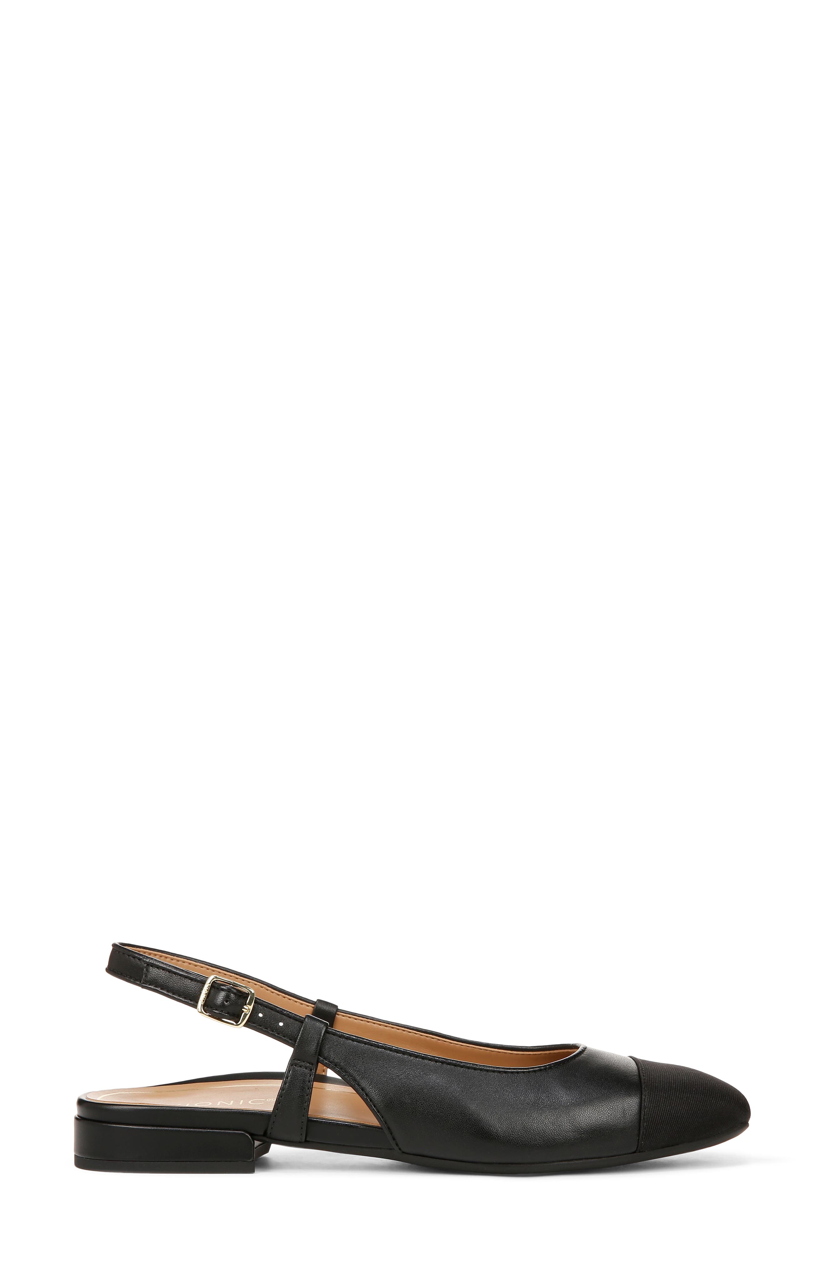 Vionic Petaluma Slingback Flat, Alternate, color, Black Leather
