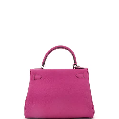 Pre-owned Hermes  Hermes Kelly Handbag Pink Togo With Palladium Hardware 28 In Purple