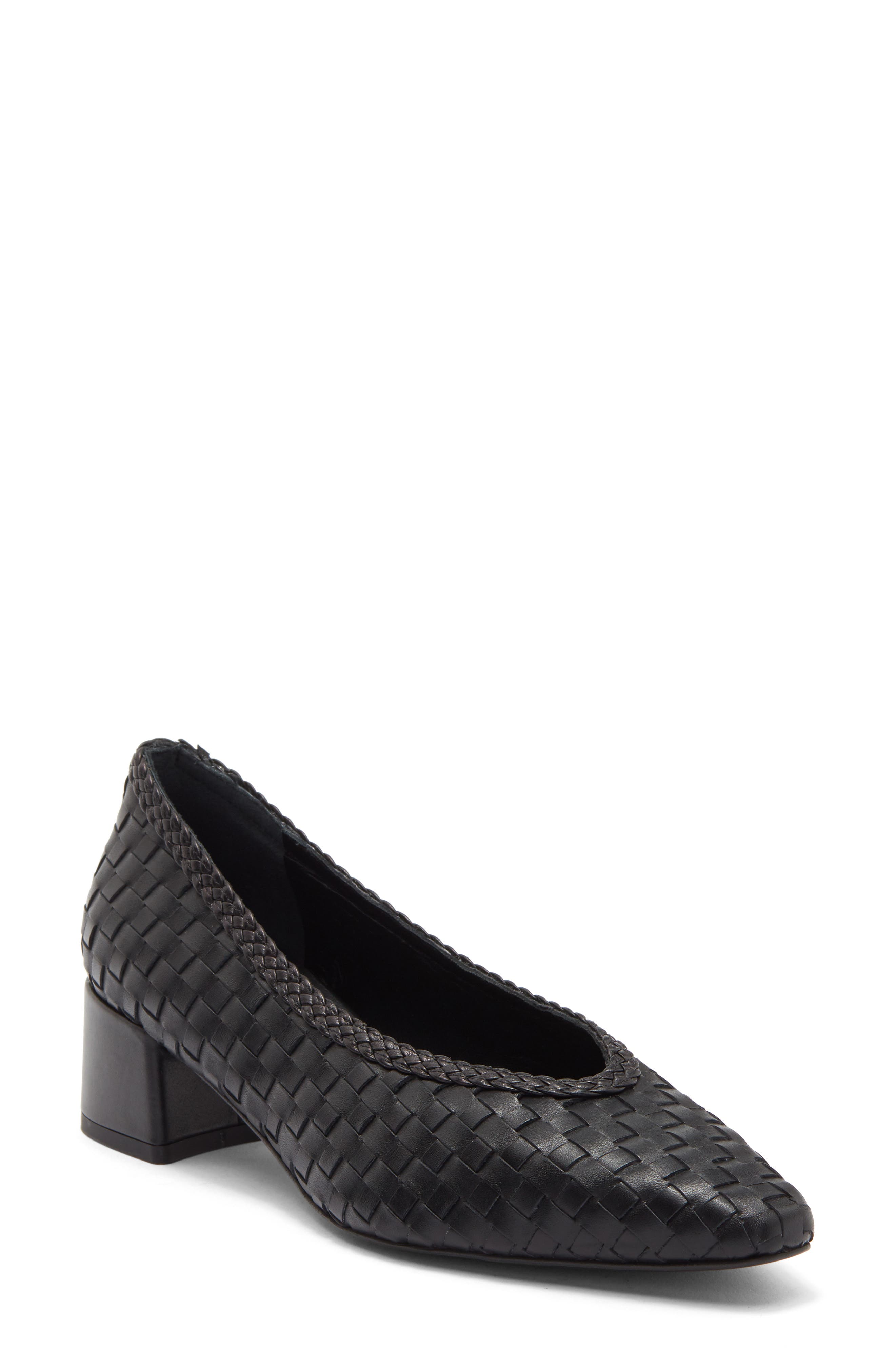 Carmela Pump, Main, color, BLACK WOVEN CALF