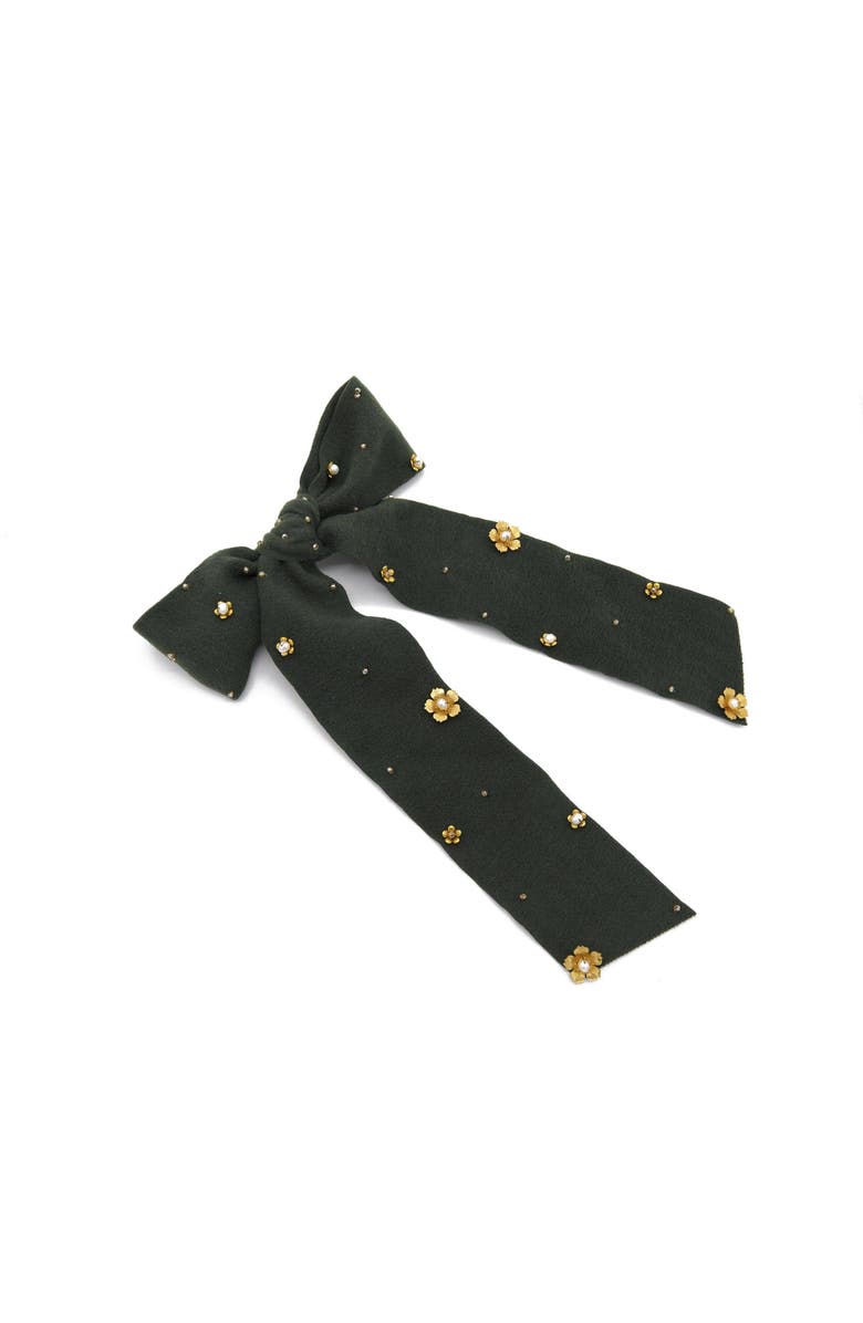 ADIBA Zinnia Handmade Barrette, Alternate, color, Green