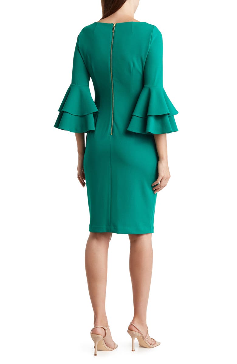 Calvin Klein Tiered Sleeve Sheath Dress, Alternate, color, 