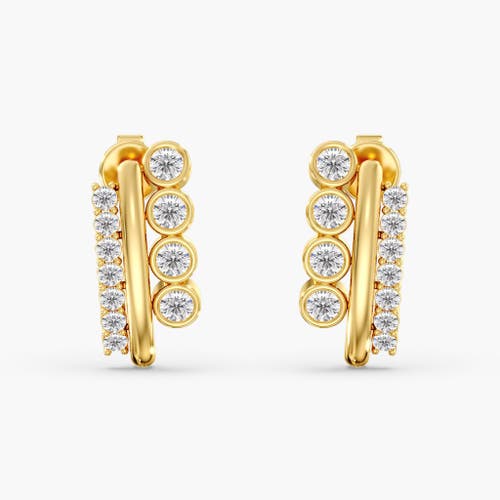 Everlee Stacked Trio Lab Diamond Studs in 14K Gold in Yellow Gold at Nordstrom