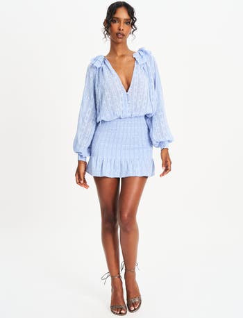 Zahari Smock Bottom Balloon Sleeve Mini Dress