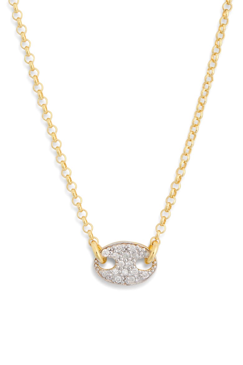 Pavé Diamond Pendant Necklace - 0.15ct., Main, color, YELLOW GOLD