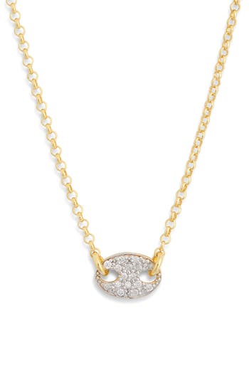 Meshmerise Pavé Diamond Pendant Necklace In Yellow Gold