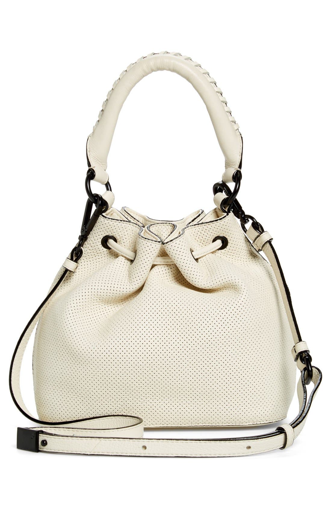 'Gigi Bon Bon' Leather Bucket Bag, Alternate, color, LINEN