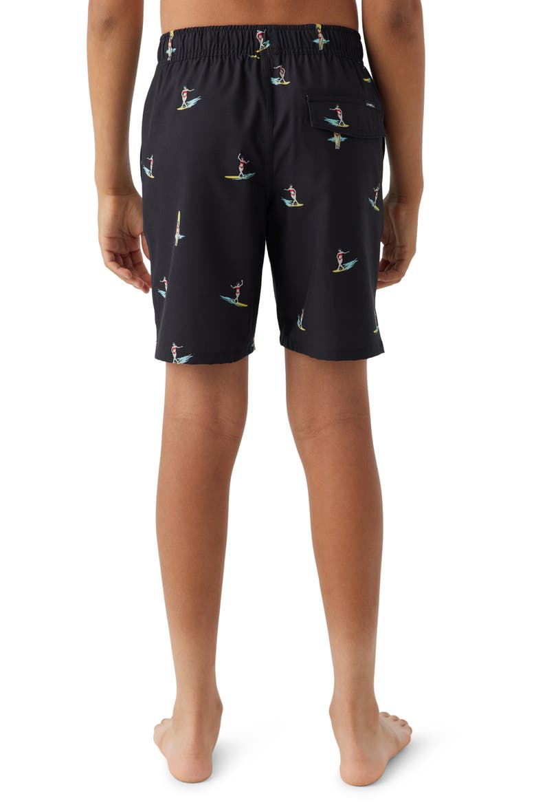 Hermosa Swim Trunks, Alternate, color, BLACK/ SURFBOARD