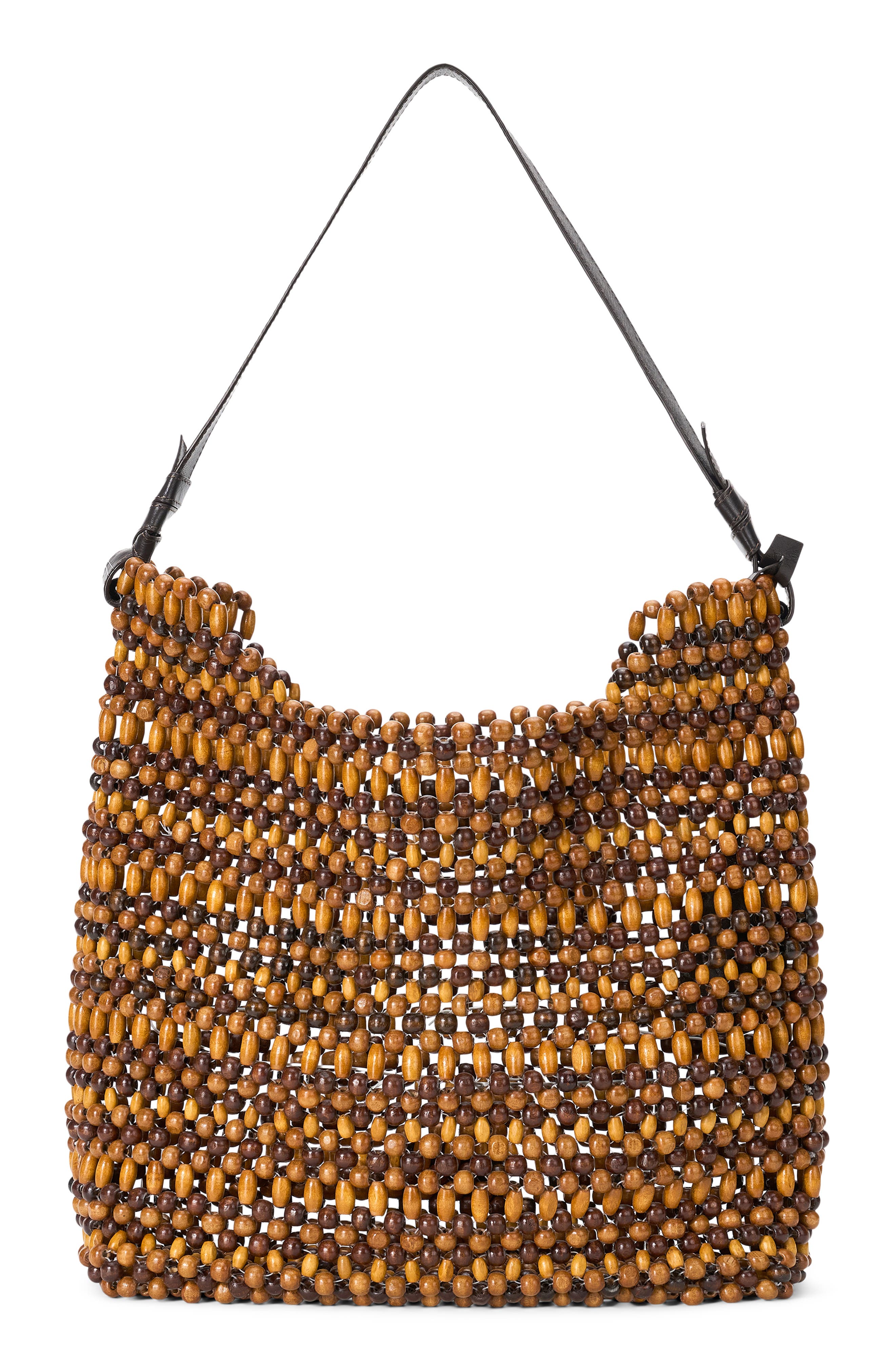 STAUD Drift Wood Bead Shoulder Bag, Alternate, color, Multi Wood Beads