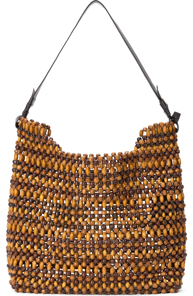 STAUD Drift Wood Bead Shoulder Bag, Alternate, color, Multi Wood Beads