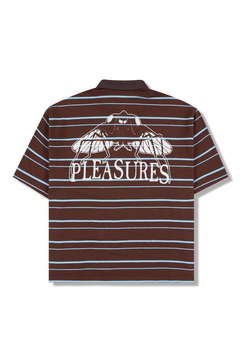Teleport Stretch Cotton Graphic Polo, Alternate, color, BROWN