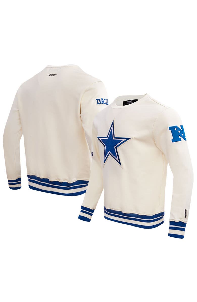 PRO STANDARD Men's Pro Standard Cream Dallas Cowboys Retro Classics Fleece Pullover Sweatshirt, Main, color, 