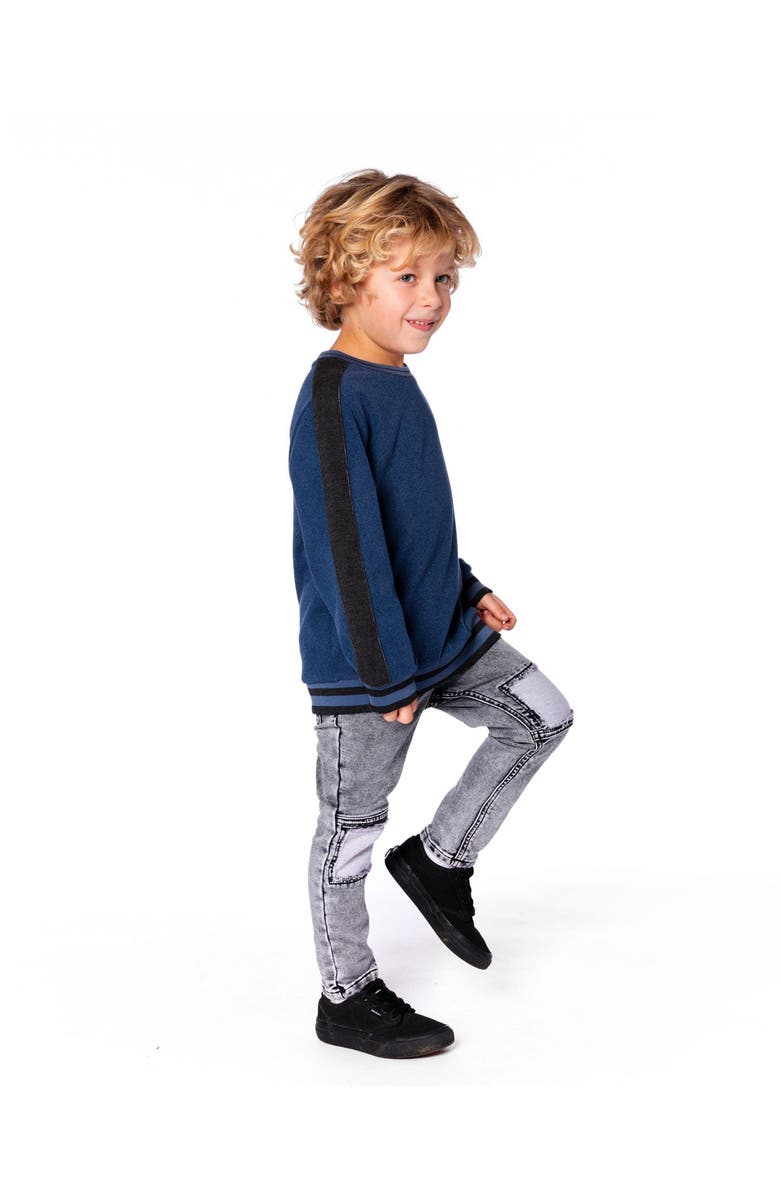 Deux par Deux Super Soft Flat Back Rib Sweatshirt, Main, color, Dark Steel Blue