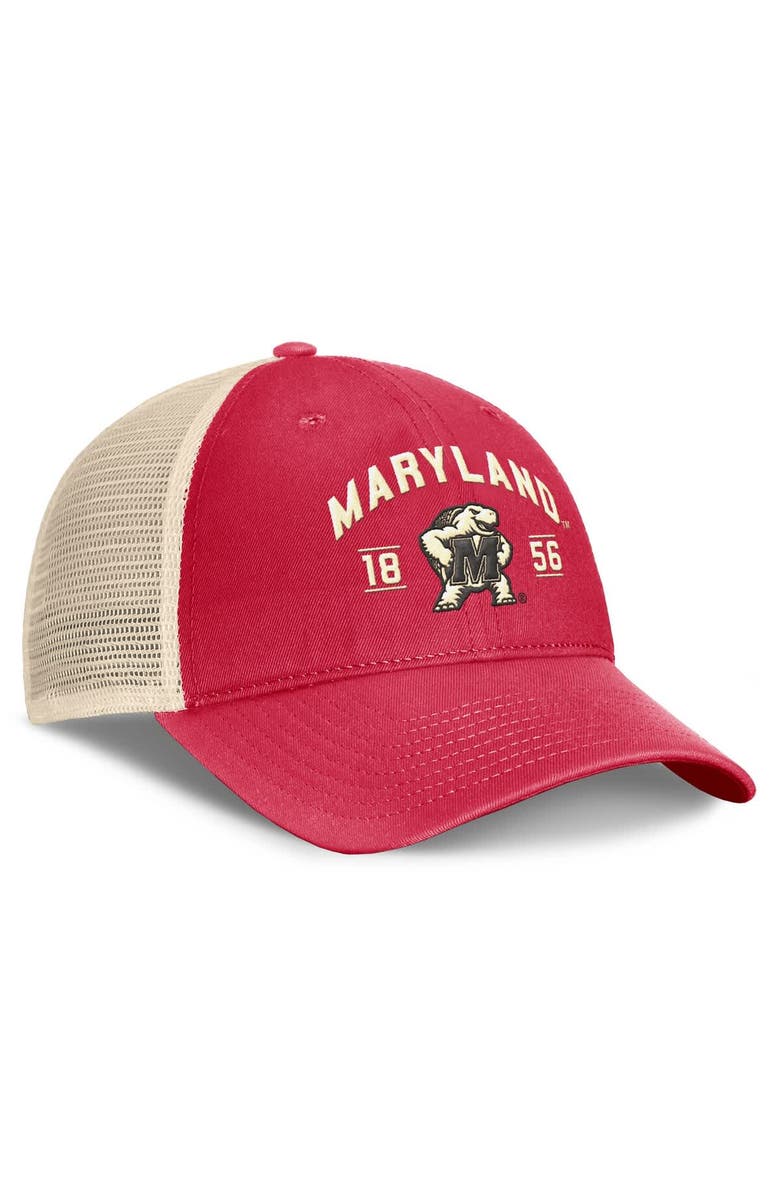 TOP OF THE WORLD Men's Top of the World Red Maryland Terrapins Heritage Waylon Trucker Adjustable Hat, Alternate, color, Red